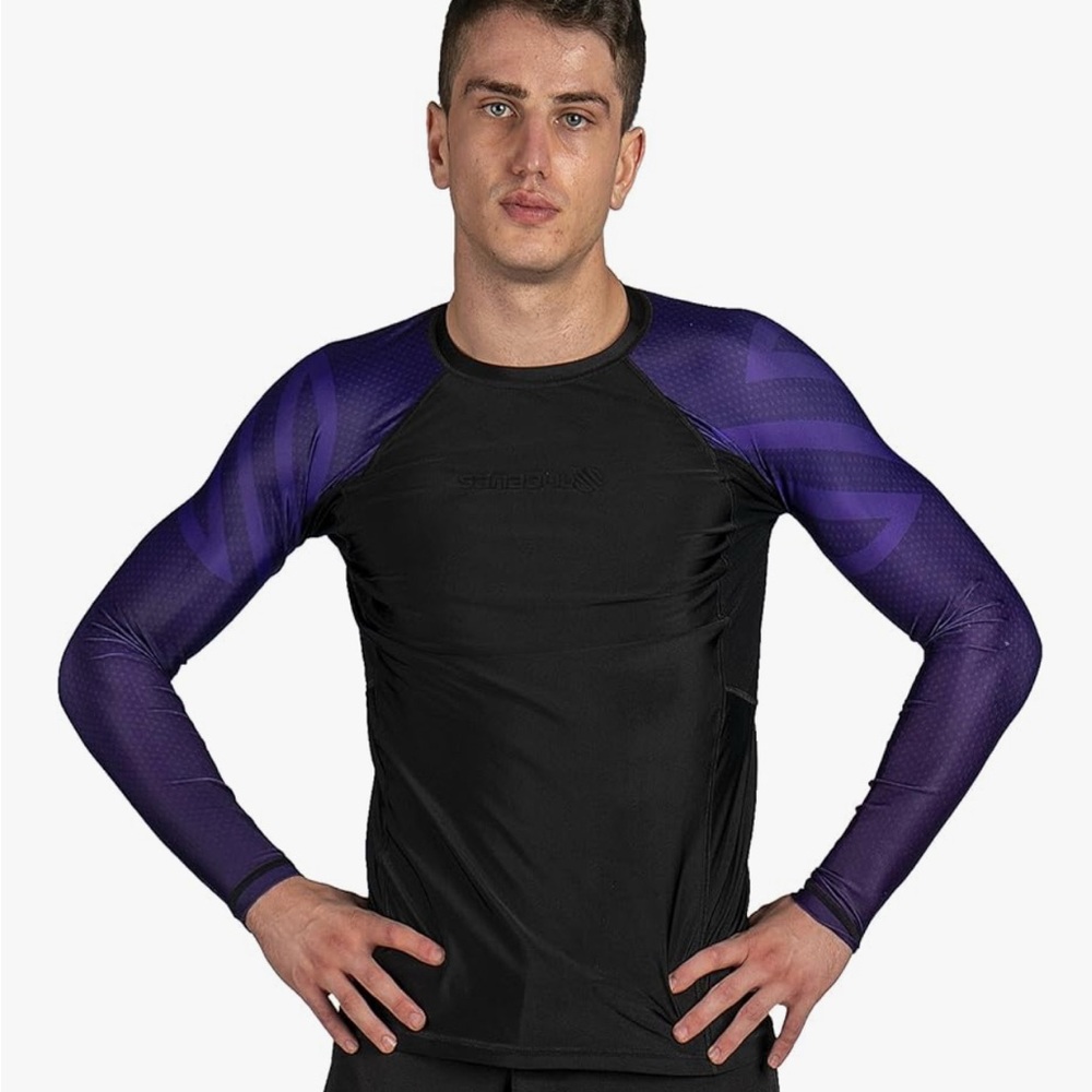 Stylish Black and Purple Rash Guard for Men C1